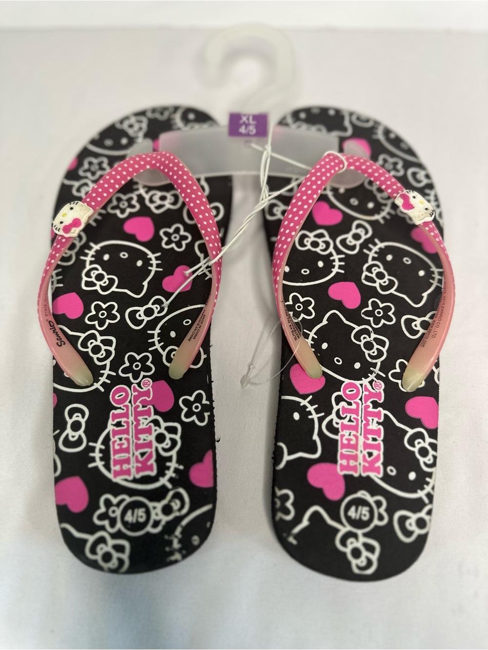 Hello Kitty Big Kid Flip Flops Size XL 4/5